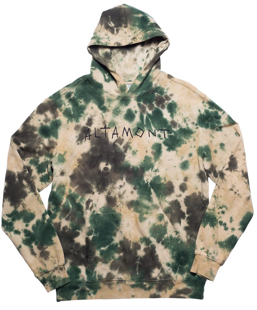 CAVE WASH HOODIE Screen Hooded Fleece Altamont Apparel ARMY S 