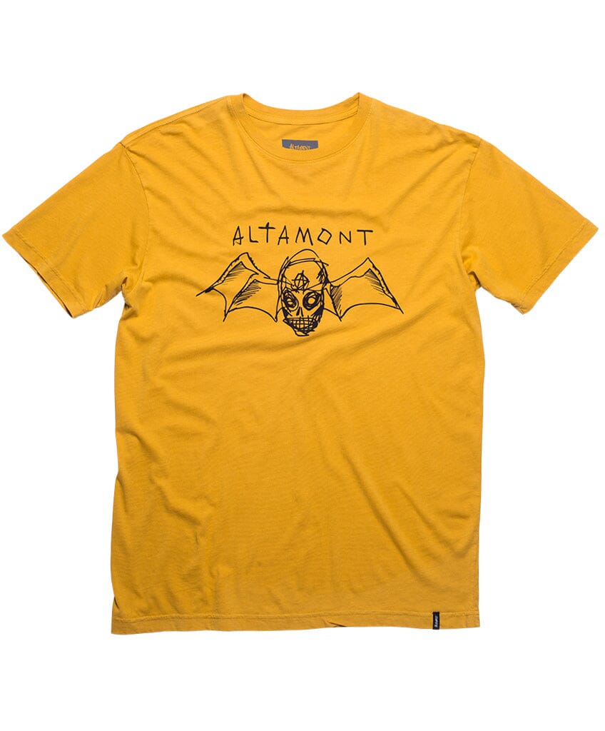 BAT SKULL TEE S/S Basic T-Shirt Altamont Apparel MUSTARD S 