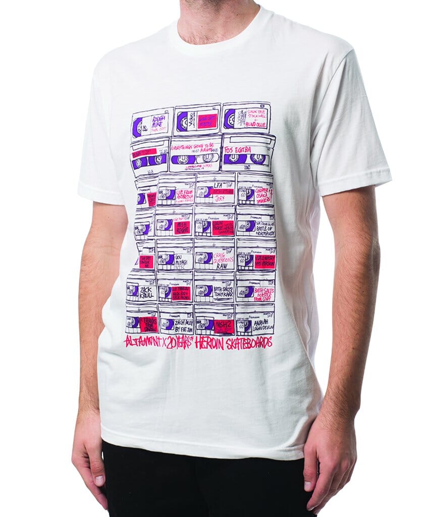 VIDEO TAPES TEE Altamont Apparel WHITE S 